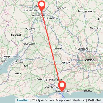 Sutton Coldfield Portsmouth train map