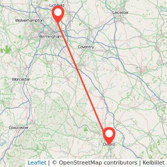 Sutton Coldfield Oxford bus map