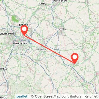 Sutton Coldfield Northampton train map