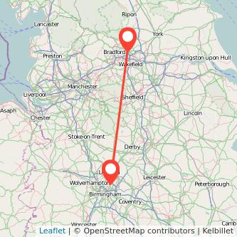 Sutton Coldfield Leeds bus map