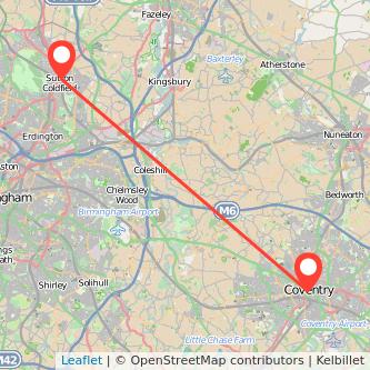 Sutton Coldfield Coventry train map