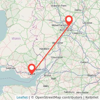 Sutton Coldfield Cardiff bus map