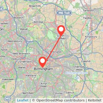 Sutton Coldfield Birmingham bus map