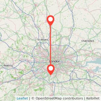 Sutton Stevenage bus map