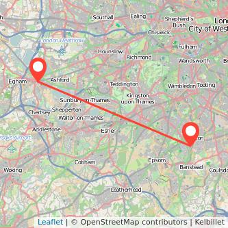 Sutton Staines train map