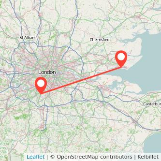 Sutton Southend-on-Sea bus map