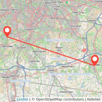 Sutton Sevenoaks train map