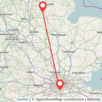 Sutton Newark on Trent bus map