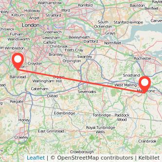 Sutton Maidstone train map