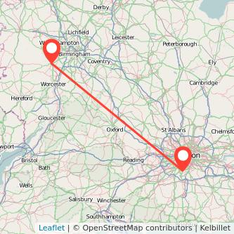 Sutton Kidderminster train map