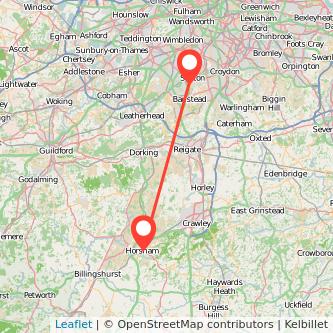 Sutton Horsham train map