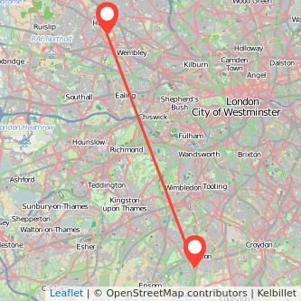 Sutton Harrow bus map