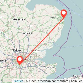 Sutton Great Yarmouth bus map