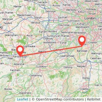 Sutton Farnborough train map