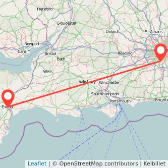 Sutton Exeter train map