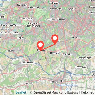 Sutton Epsom train map