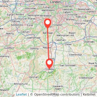 Sutton Crawley bus map