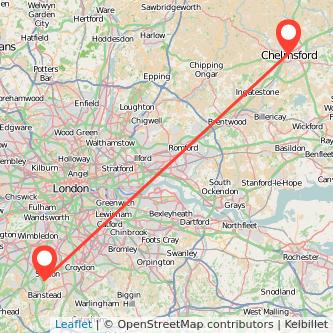 Sutton Chelmsford bus map