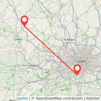 Sutton Bicester train map