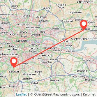 Sutton Basildon train map