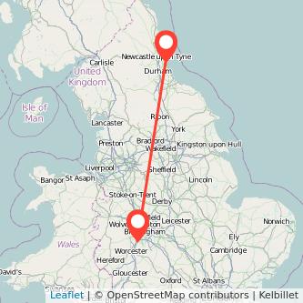 Sunderland Bromsgrove bus map