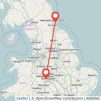 Sunderland Cradley Heath train map