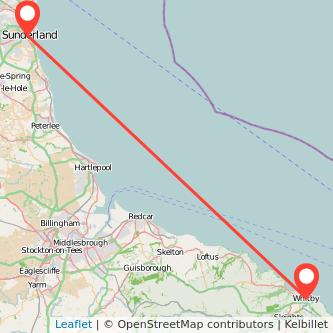 Sunderland Whitby train map