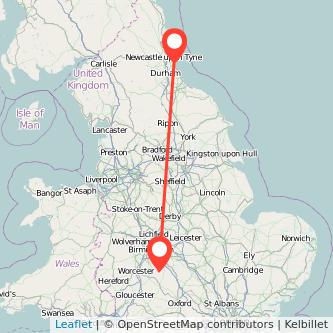 Sunderland Stratford-upon-Avon train map