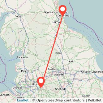 Sunderland Stockport train map