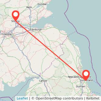 Sunderland Stirling train map