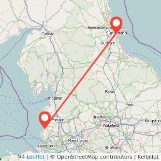 Sunderland Southport train map