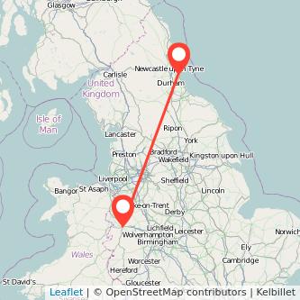 Sunderland Shrewsbury train map