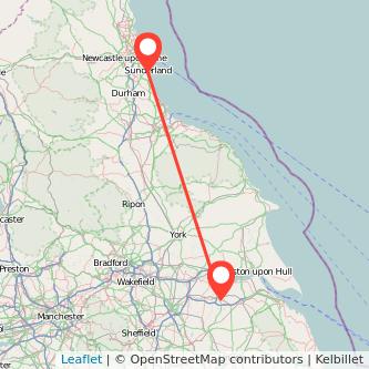 Sunderland Scunthorpe bus map