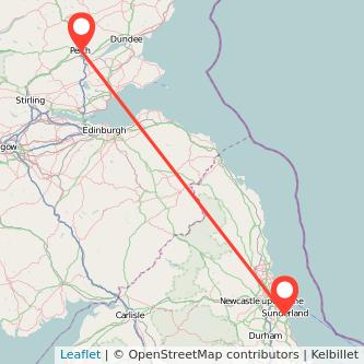 Sunderland Perth bus map