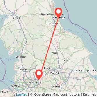 Sunderland Oldham train map