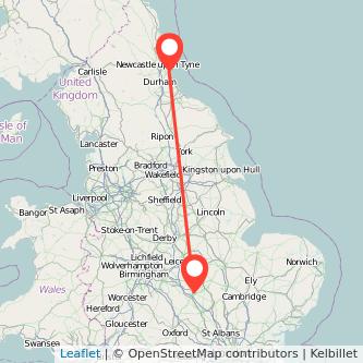 Sunderland Northampton bus map