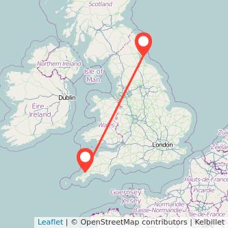 Sunderland Newquay train map