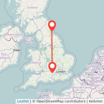 Sunderland Newbury train map