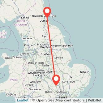 Sunderland Milton Keynes bus map