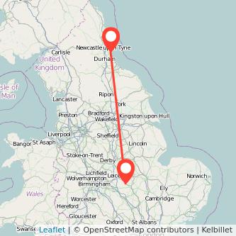 Sunderland Market Harborough train map