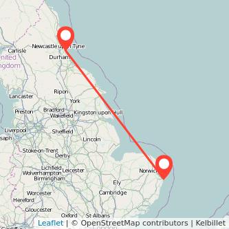 Sunderland Lowestoft train map