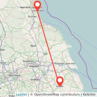 Sunderland Lincoln train map