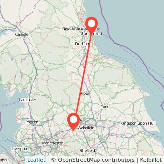 Sunderland Huddersfield bus map