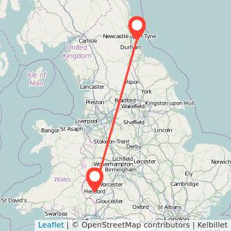 Sunderland Hereford bus map