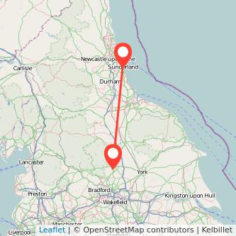 Sunderland Harrogate bus map