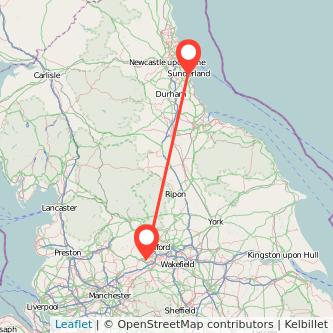 Sunderland Halifax train map