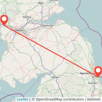 Sunderland Greenock bus map