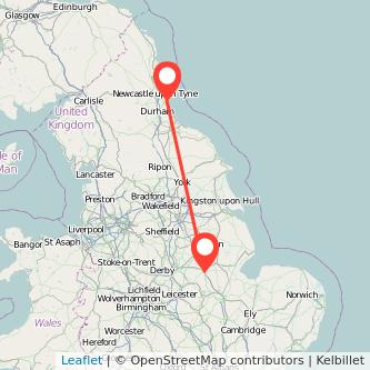 Sunderland Grantham bus map