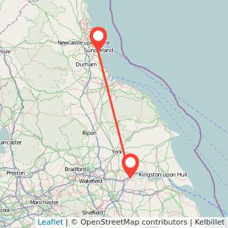 Sunderland Goole train map