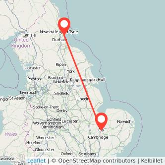 Sunderland Ely train map